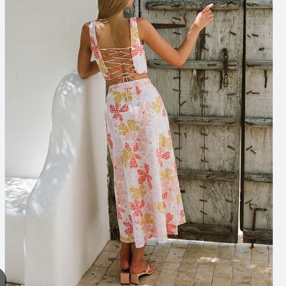 Sabo Lux Keara Midi Skirt and Corset Top  Set - Pollen size 8